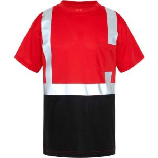 Gss Safety GSS Safety NON-ANSI Multi Color Short Sleeve Safety T-shirt with Black Bottom-Red-LG 5124-LG